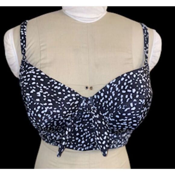 NWT Cacique Swim Top Sz. 42 D Long Line Lightly Lined Balconette Plus - Picture 2 of 8